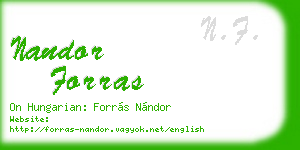 nandor forras business card